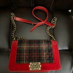 CHANEL Matrasse Boy Plaid Bag